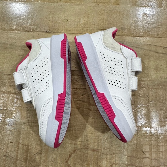 Adidas Tensaur sport 2.0 pink 3 stripe toddler girls tennis shoes Velcro running - Picture 5 of 13